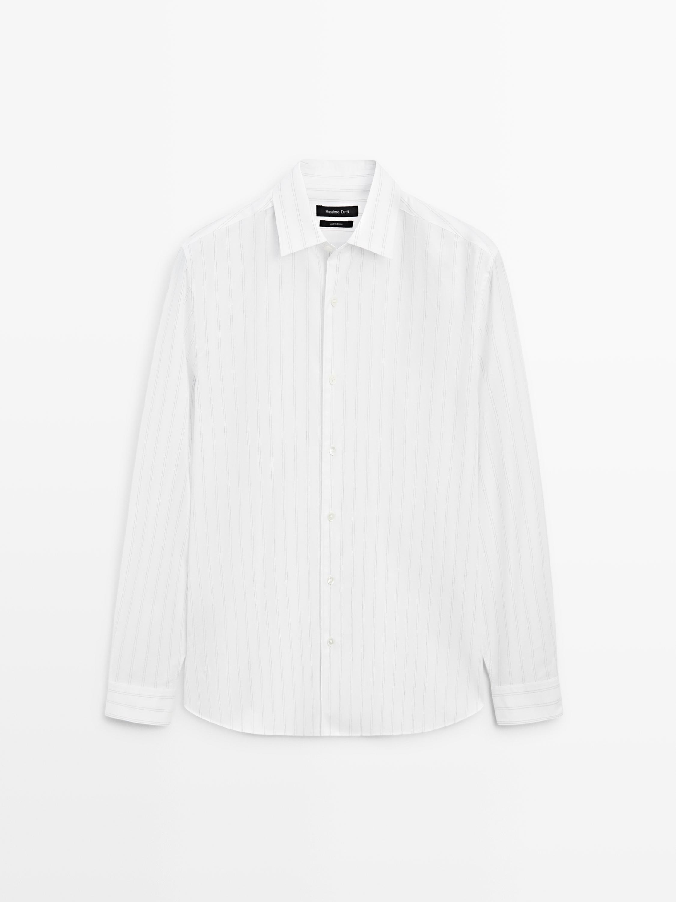 Chemise à rayures regular fit 100 % coton