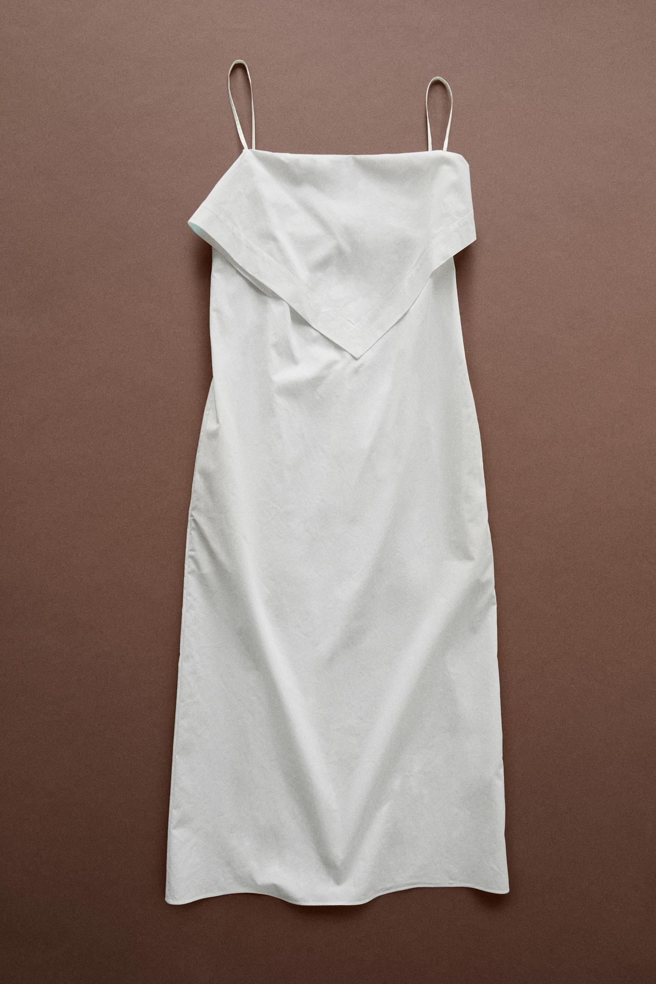 Scarf detail midi dress - STUDIO — White
