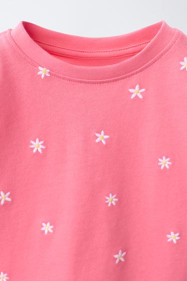 ENSEMBLE T-SHIRT ET BERMUDA BRODÉS - Rose / Blanc de Zara - Image 2