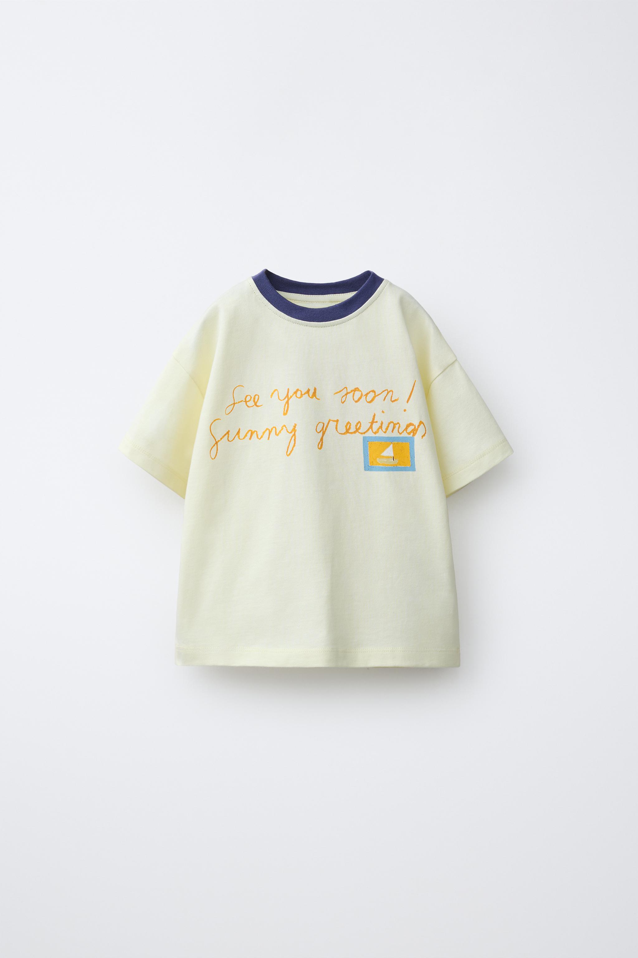 ISABELLE VANDEPLASSCHE PLAID SAILBOAT T-SHIRT - Yellow | ZARA