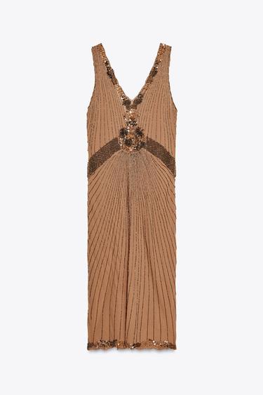 ROBE BRODÉE FANTAISIE ZW COLLECTION - Beige de Zara - Image 5