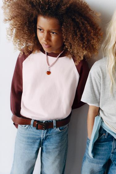 HEAVY WEIGHT RAGLAN SLEEVE T-SHIRT - Pink by Zara