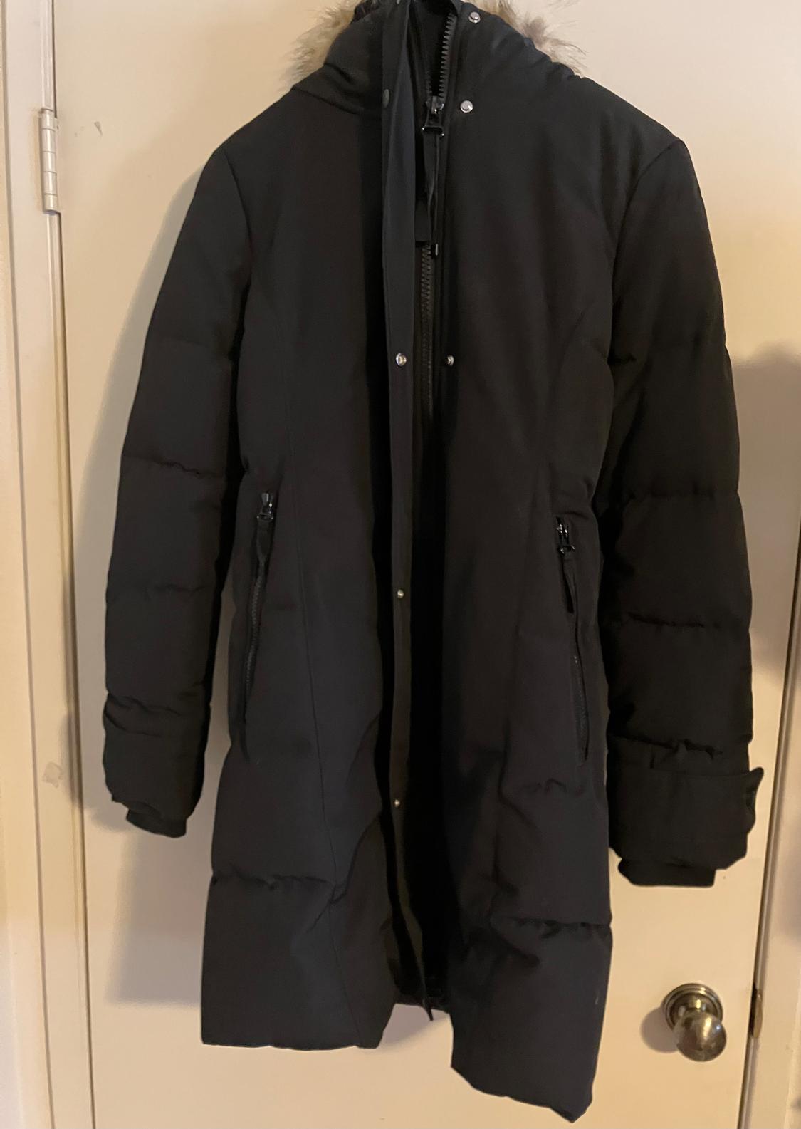 NWT ZARA WOMENS WATER REPELLENT LONG PADDED PARKA BLACK SIZE XS - Image 6