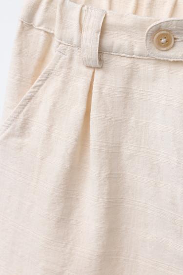 PANTALON DROIT STRUCTURÉ - Beige clair de Zara - Image 2