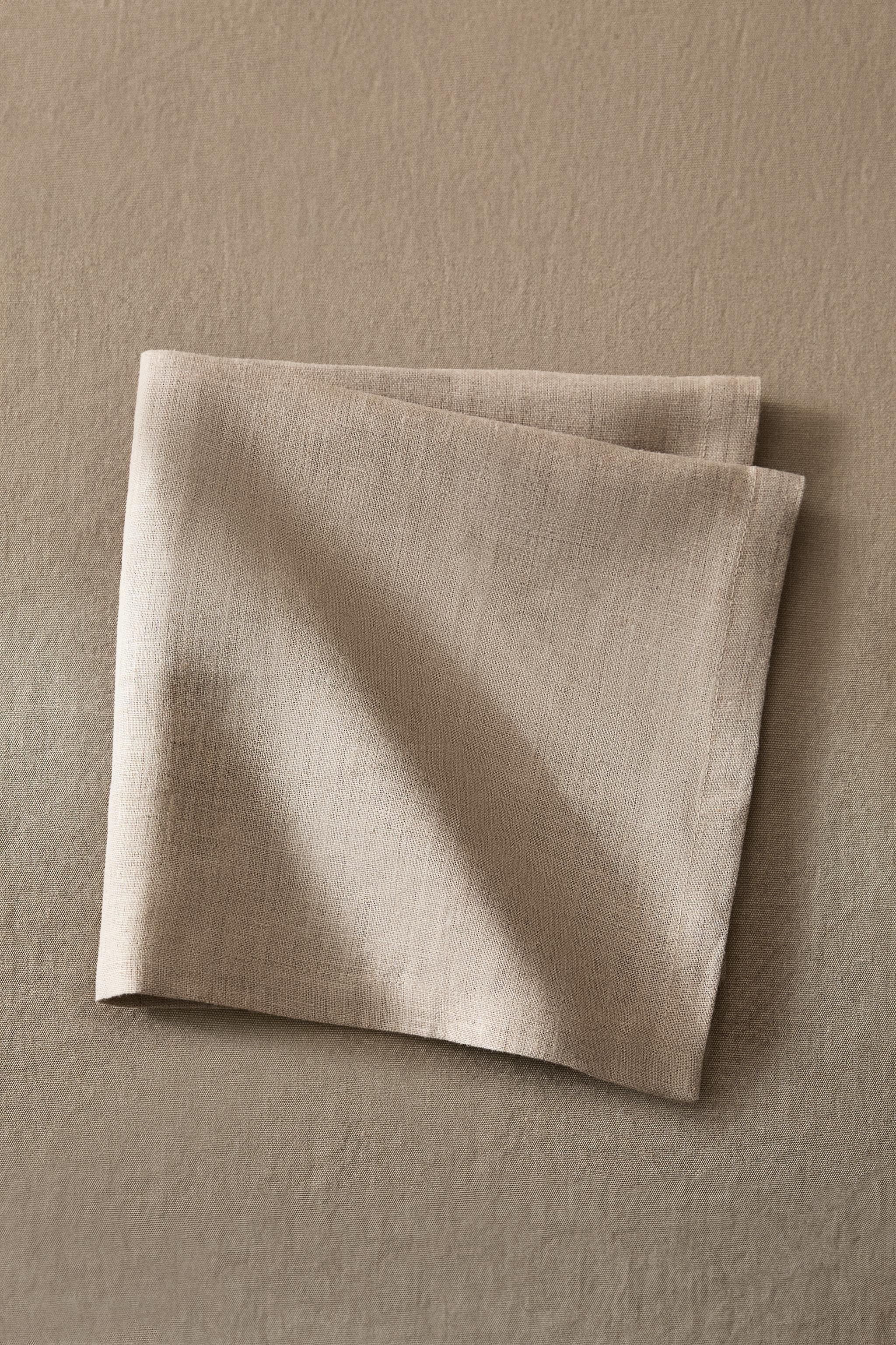 LOT SERVIETTES LIN COULEUR UNIE (LOT DE 2)