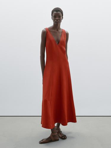 Robe longue fluide ample - Orange brûlé de Zara - Image 0