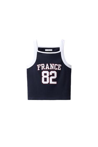 TOP ESTAMPADO FRANCIA - Marino de Zara