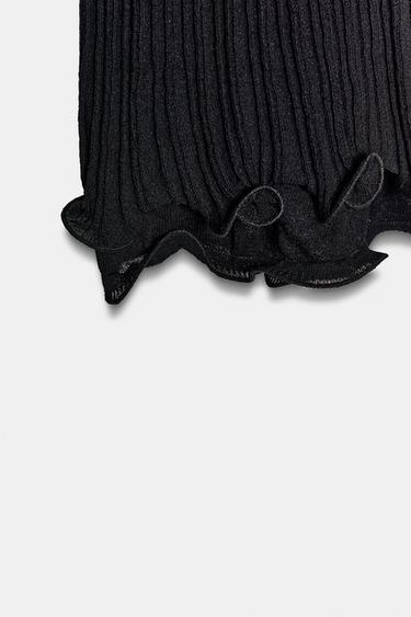 DOUBLE-LAYER KNIT MIDI SKIRT - Black by Zara - Image 2
