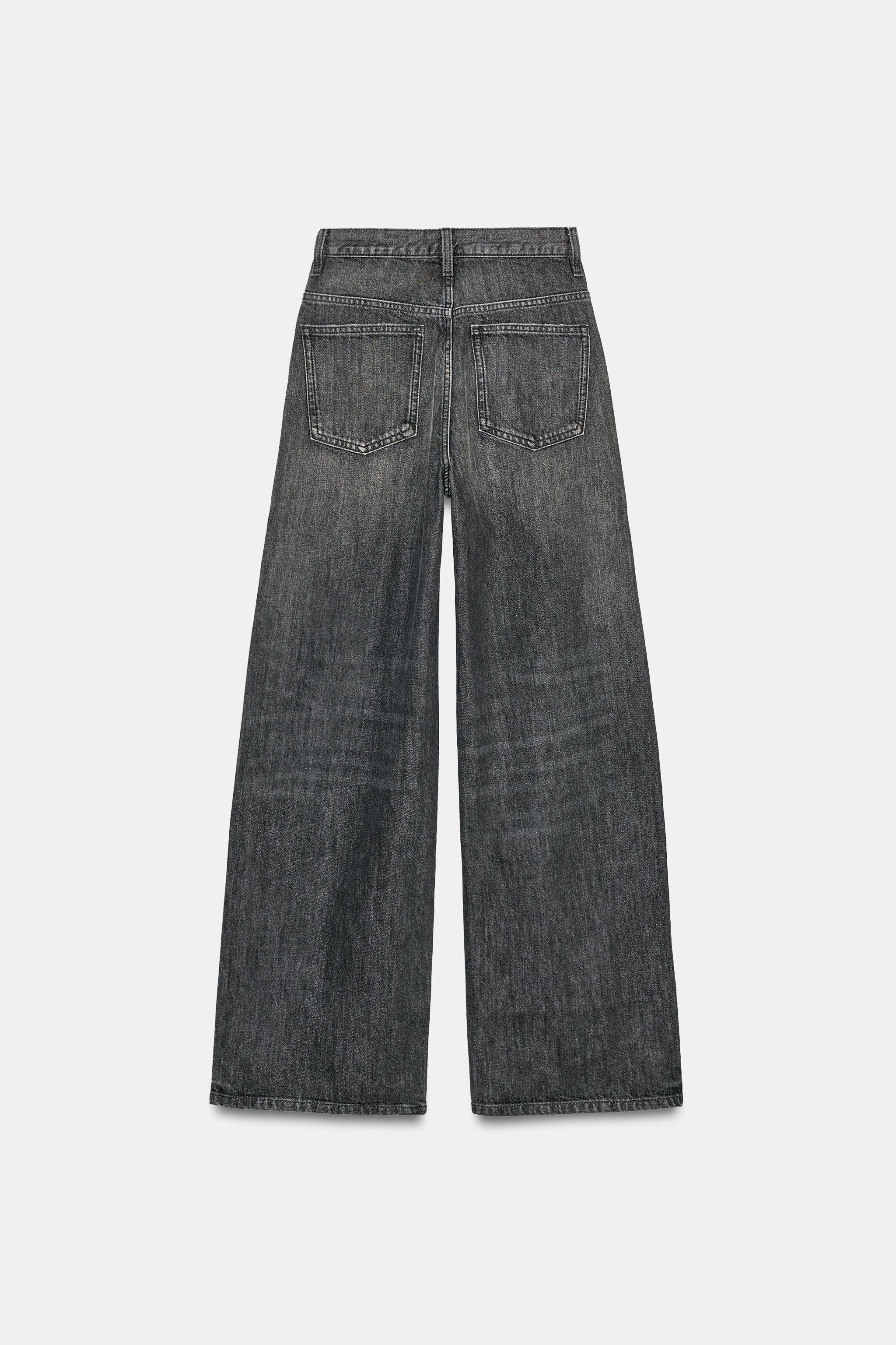 TRF HIGH-WAIST CROSSOVER WAIST WIDE LEG JEANS