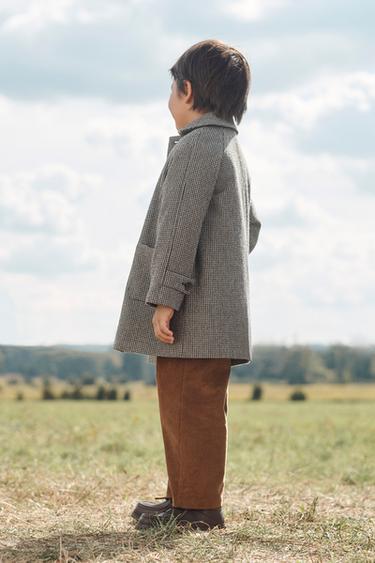 LIMITED EDITION HOUNDSTOOTH WOOL BLEND COAT - Ecru / Black by Zara - Image 3