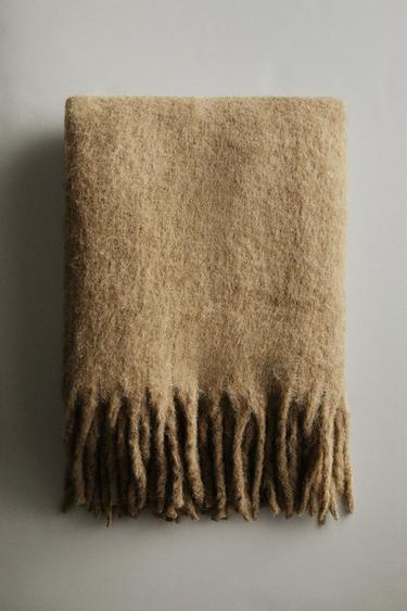 ソフトフリンジ ブランケットライトベージュZaraのソフトフリンジ ブランケット - ライトベージュ 