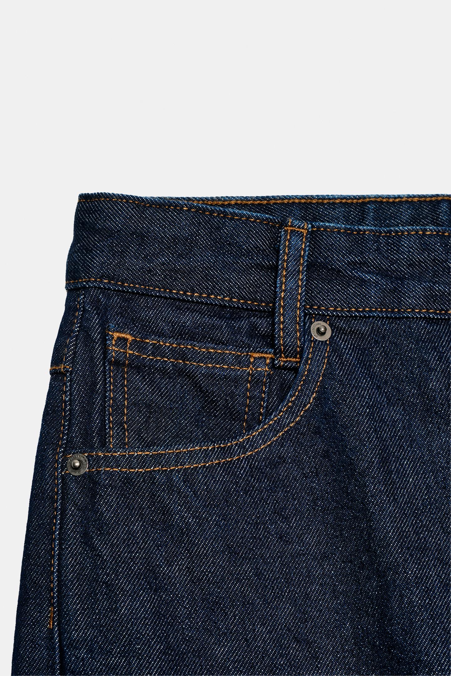 Женские джинсы Zara ZW Collection Low-Rise Turn-Up, цвет: Синий — фото 11