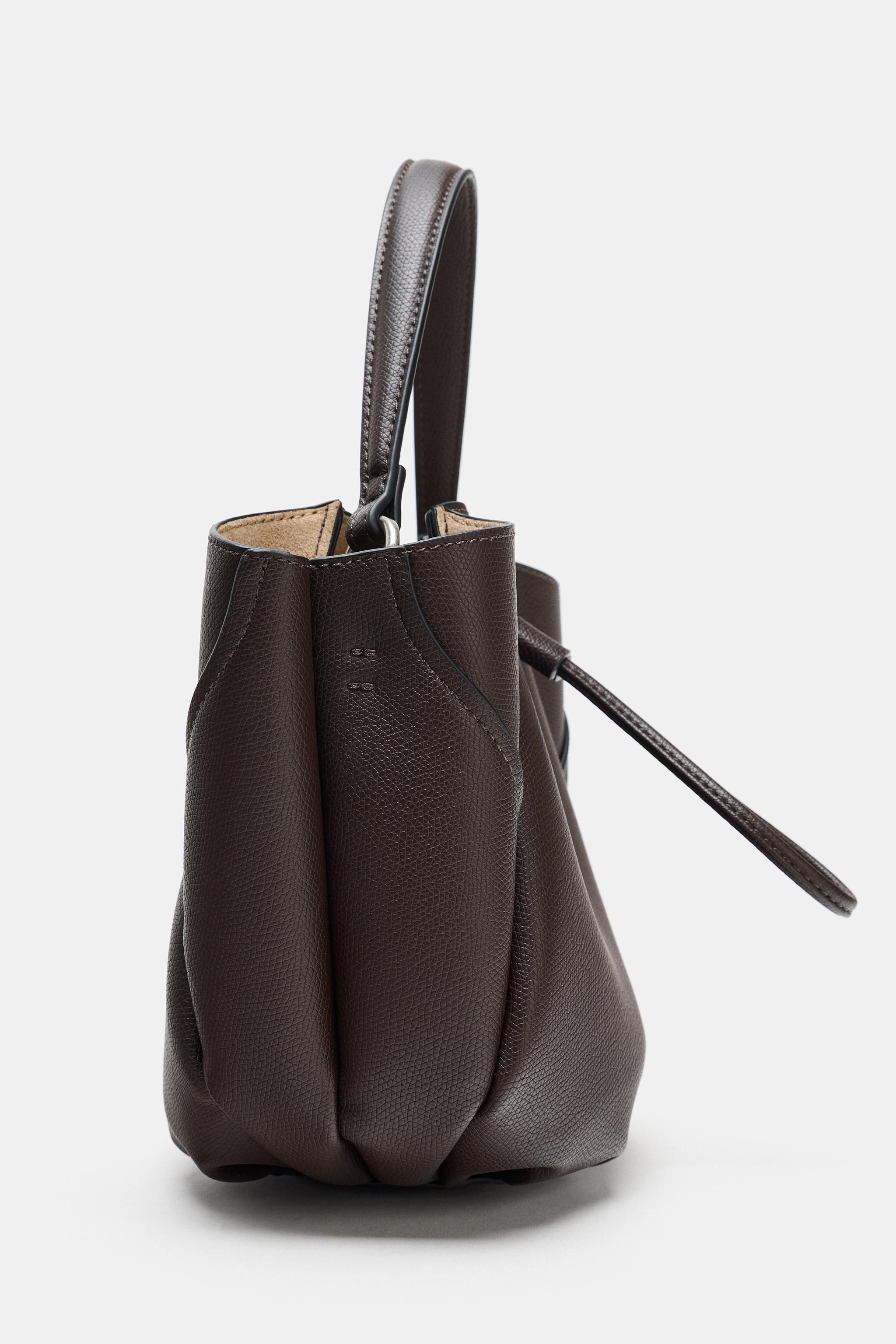 ステッチ入りミニバケットバッグ - ブラウン | ZARA Japan / 日本