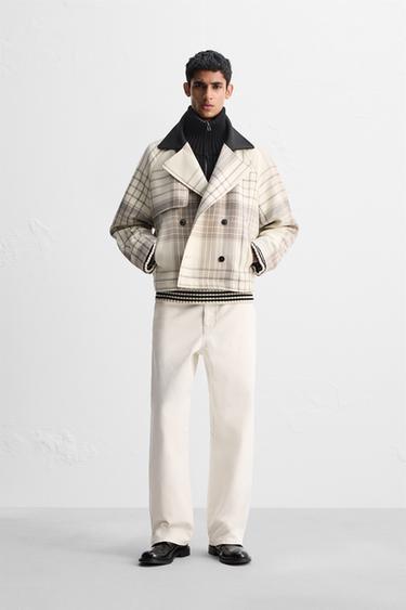 LIMITED EDITION CHECK CROPPED FIT TRENCH COAT - Beige by Zara - Image 0