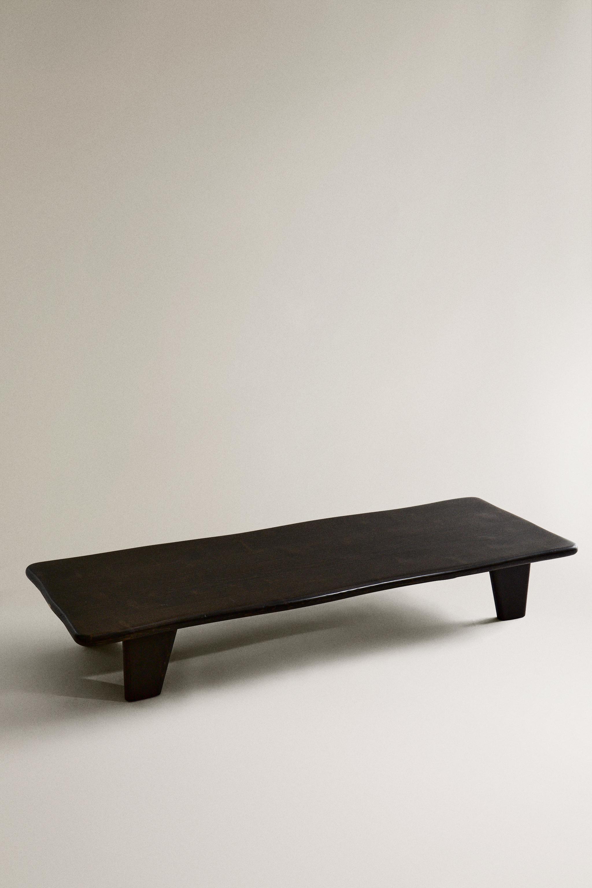 Dark Fir Wood Coffee Table - Unique Irregular Finish