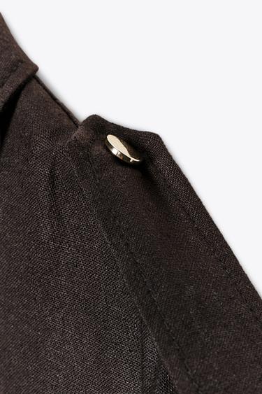 CARGO WAISTCOAT WITH LINEN - Brown by Zara - Image 7