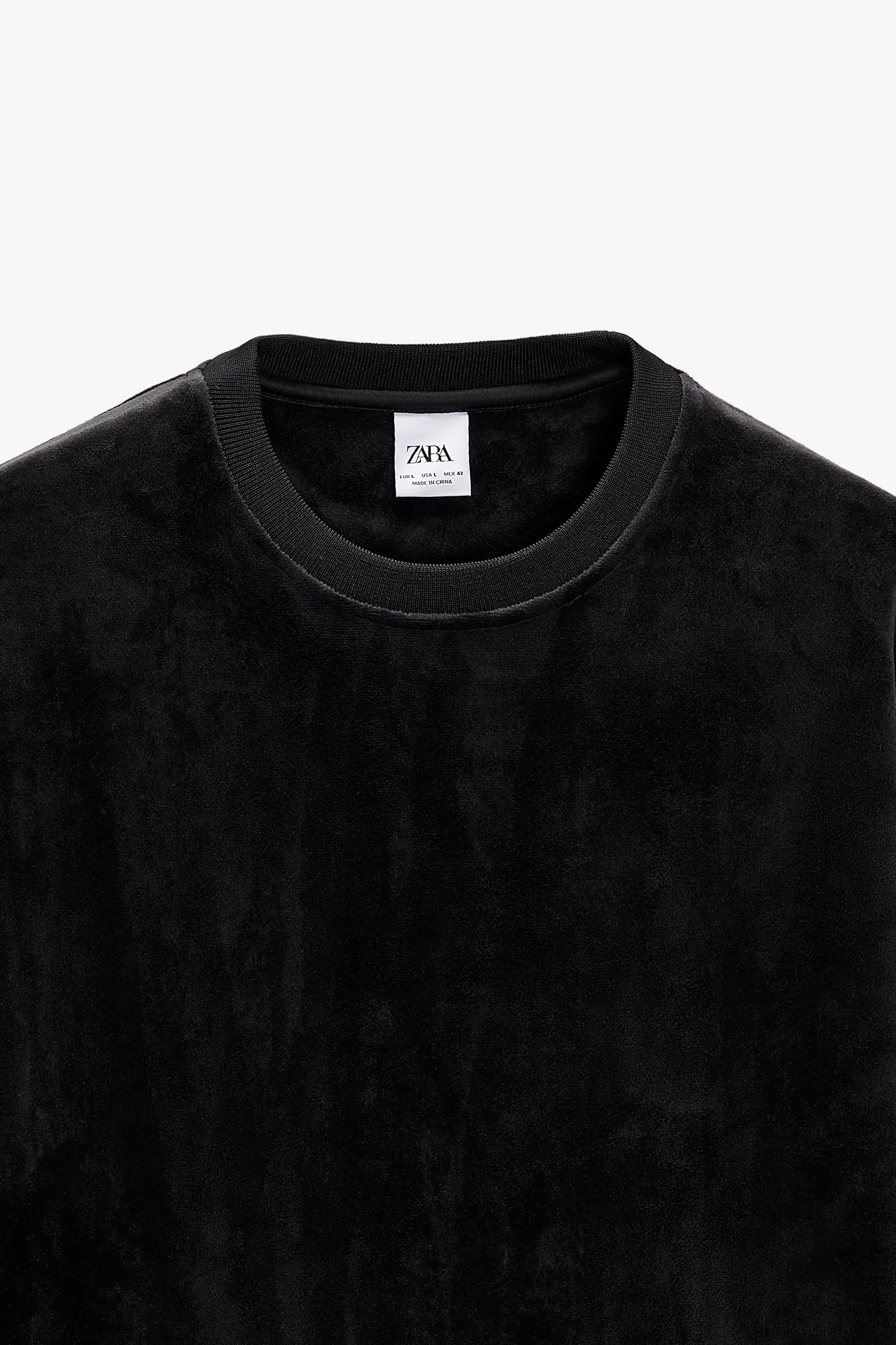 Zara velvet sweatshirt sale