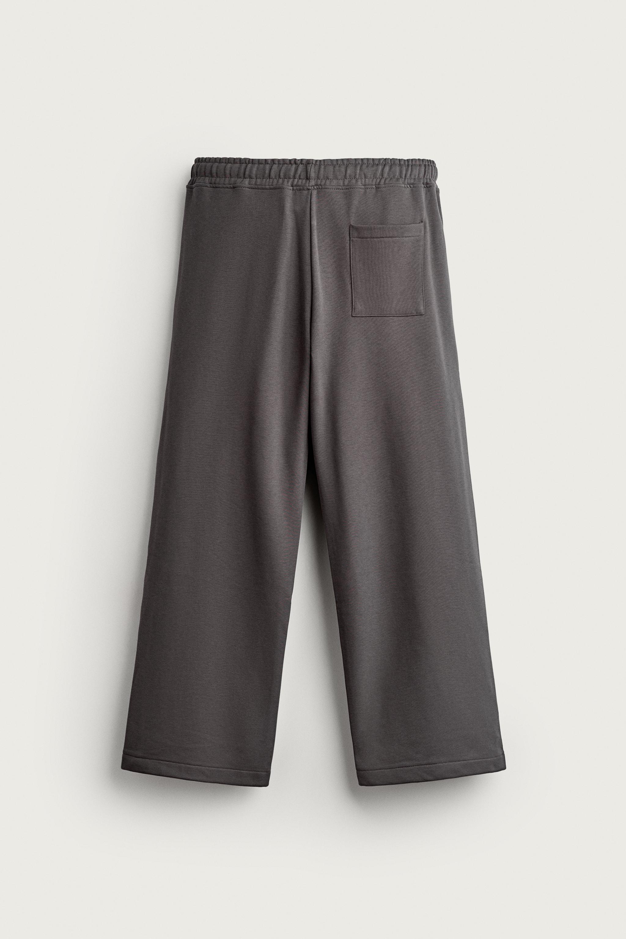 BASIC STRAIGHT-FIT SWEATPANTS — Dark anthracite