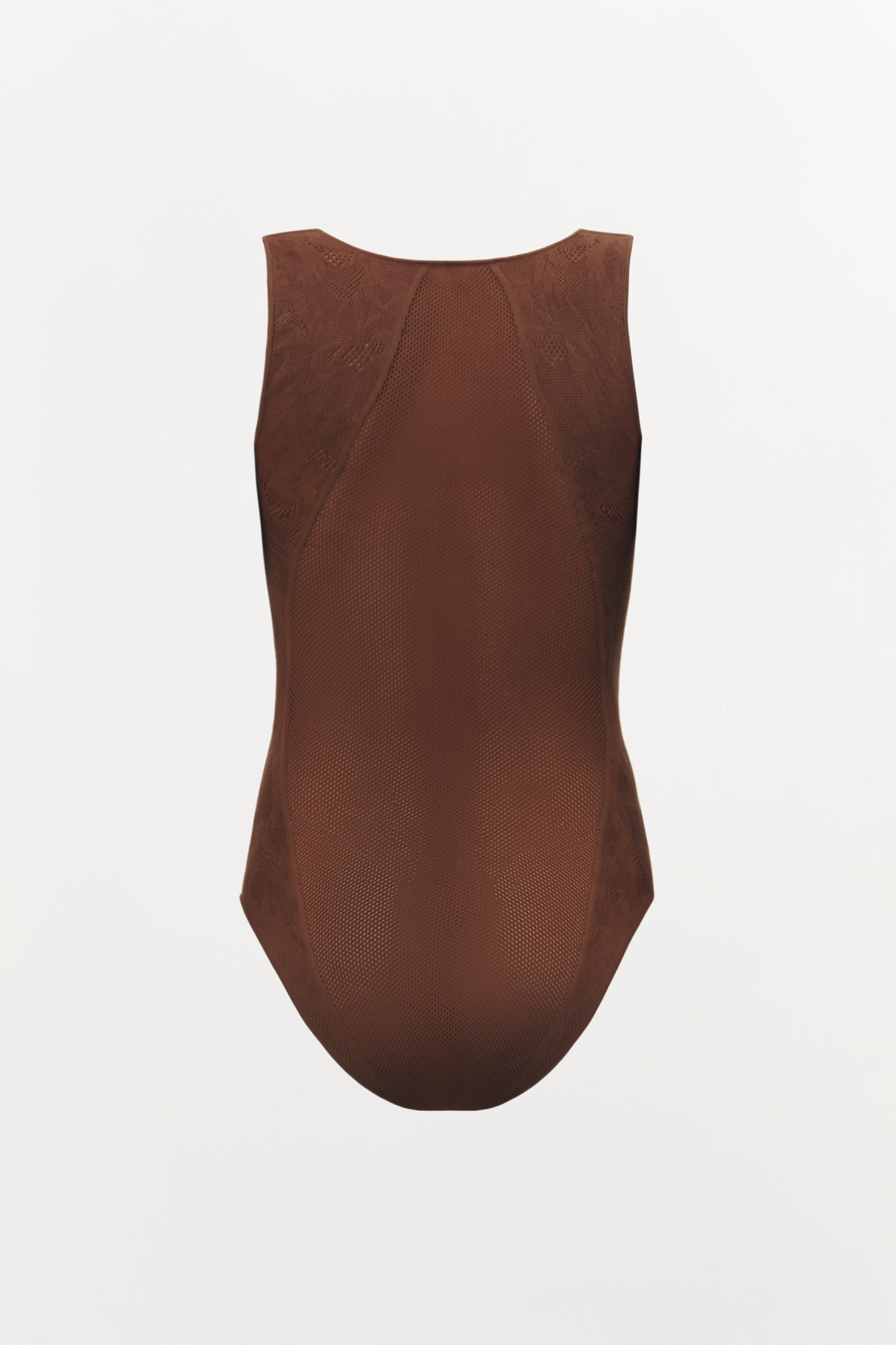 SEAMLESS LACE BODYSUIT - Brown | ZARA United States