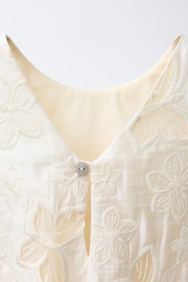 ROBE BOUFFANTE PAPILLONS TULLE - Écru de Zara - Image 3