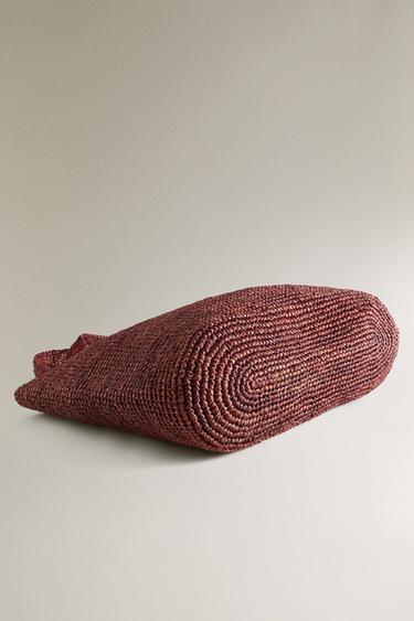 RAFFIA TOTE - Burgundy Red by Zara - Image 3