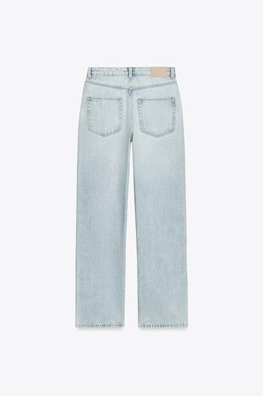 Zara Z.03 REGULAR FIT HIGH WAIST LONG LENGTH JEANS - Light blue