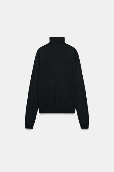 PULL EN LAINE À COL MONTANT - Noir de Zara - Image 5