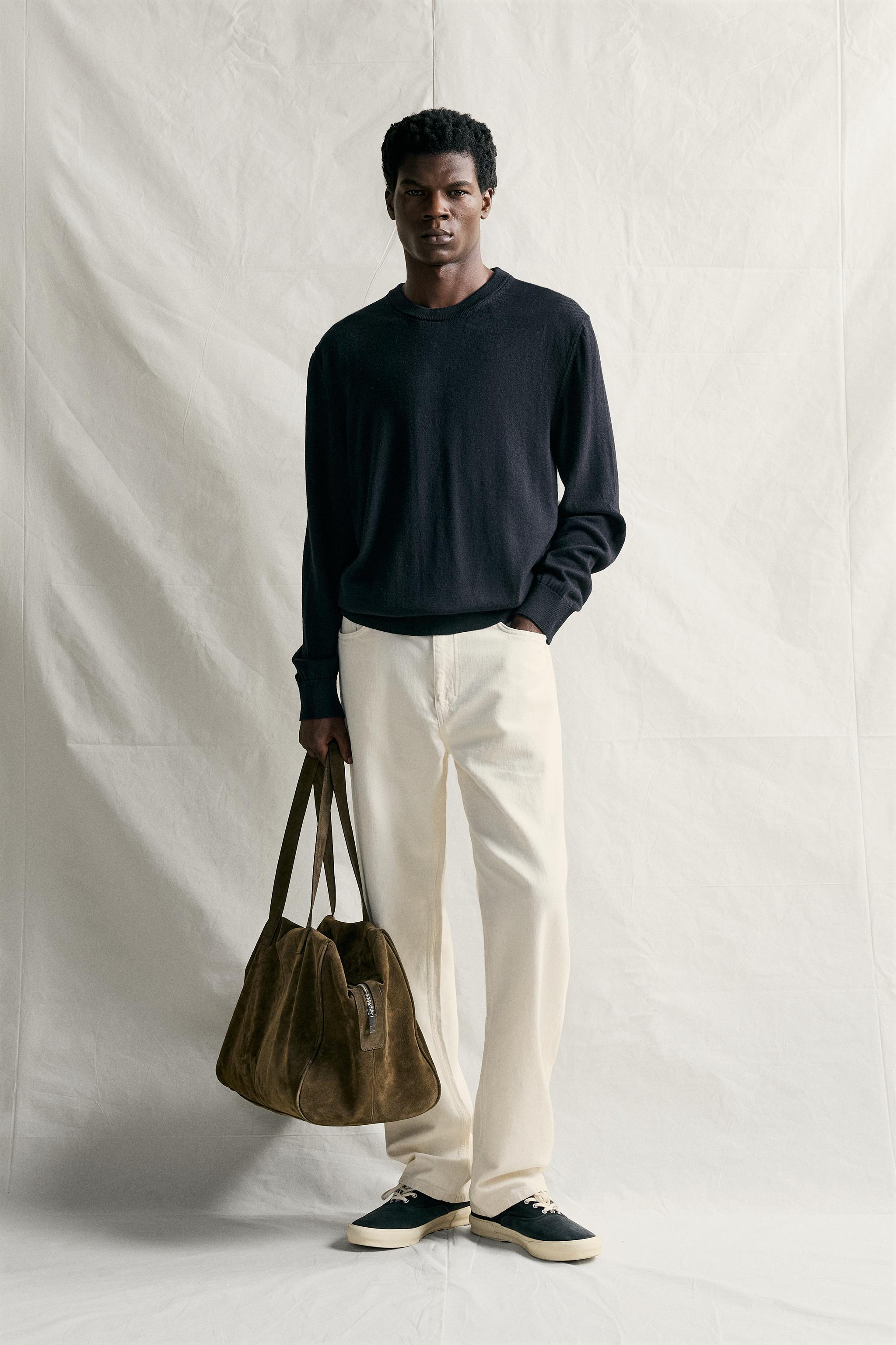 100%ウール レギュラーフィットセーター - ネイビーブルー | ZARA
