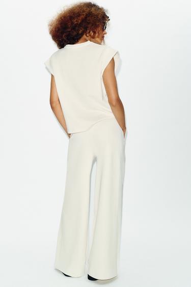 COTTON DROP SLEEVE T-SHIRT - Ecru by Zara - Image 3