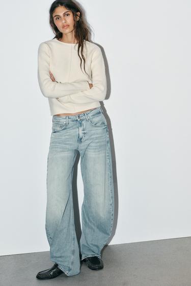 Zara SOFT KNIT SWEATER WITH SEAM DETAIL - Oyster-white