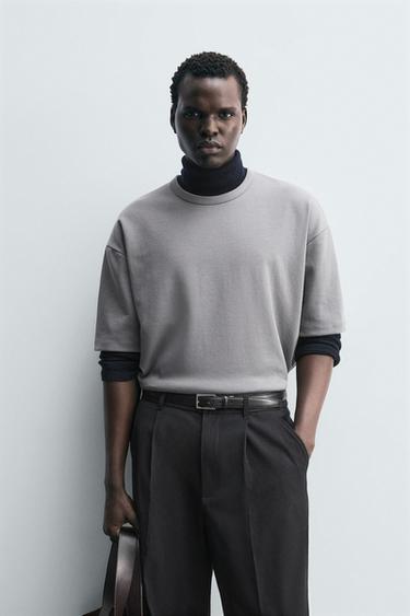 CONTRAST PATCH T-SHIRT - Grey by Zara