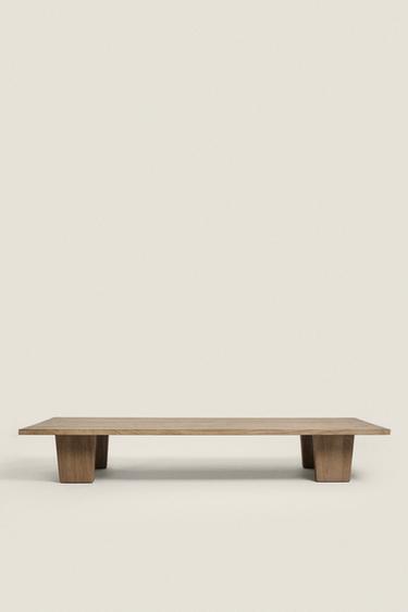 ELM WOOD COFFEE CENTRE TABLE - Light beige by Zara
