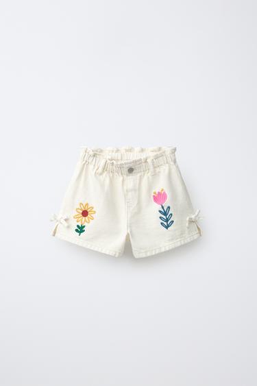 BERMUDA PAPERBAG BORDADOS - Crudo de Zara - Imagen 0