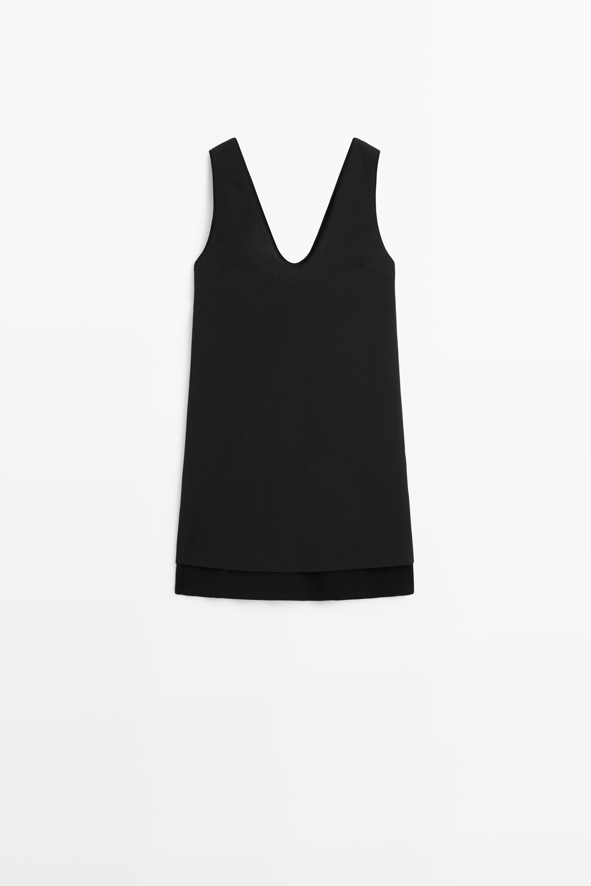 Double-fabric mini dress