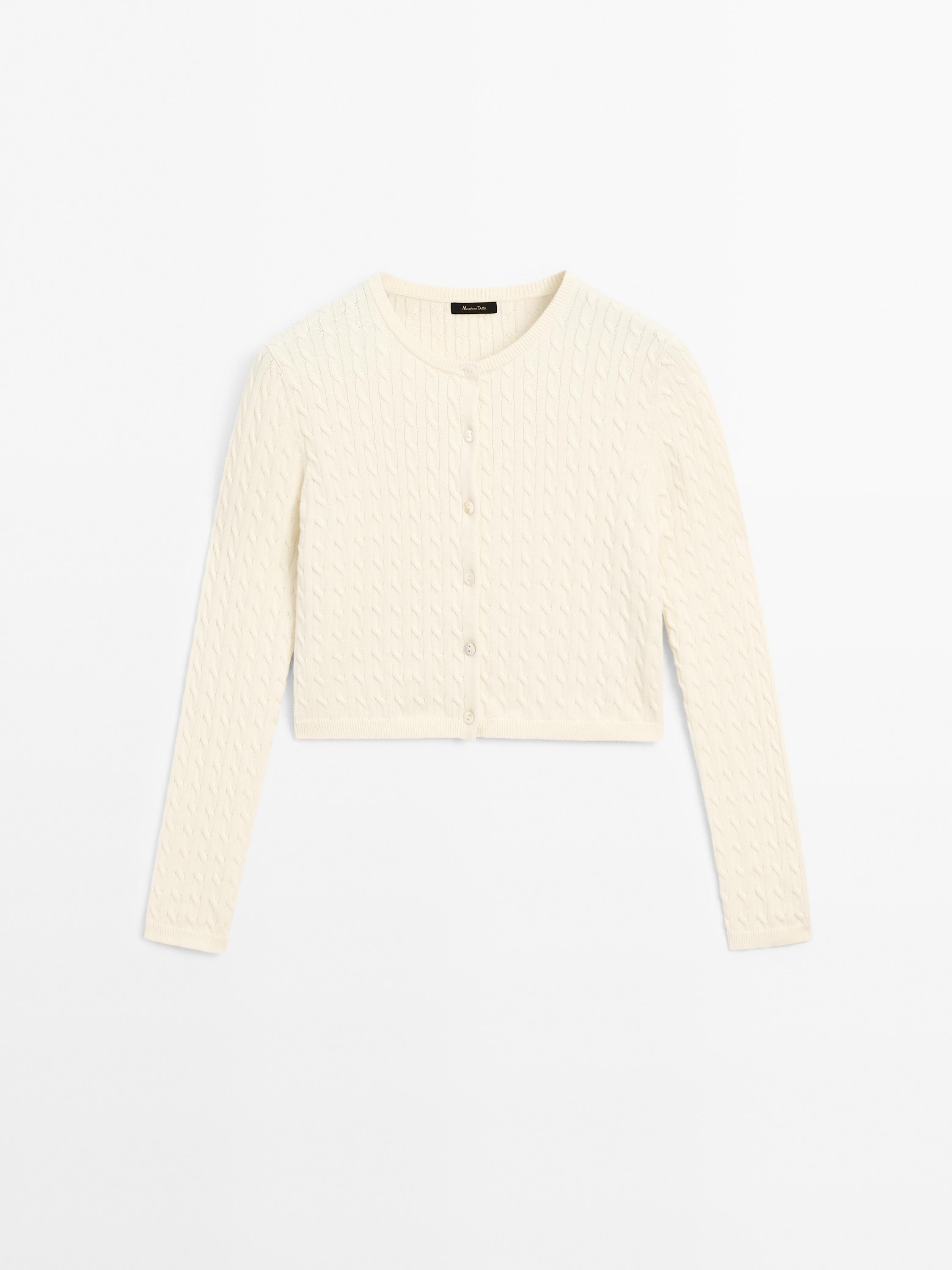100% cotton cable-knit cardigan - Ecru | ZARA United States 100% cotton cable-knit cardigan - Ecru | ZARA United States