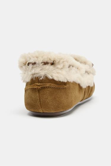 COMBINED SPLIT SUEDE LOAFERS - Brown by Zara - Image 4