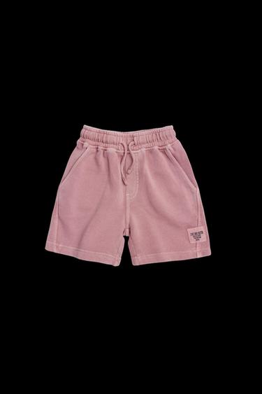 JERSEYSHORTS MIT ETIKETTDETAIL - Rosa von Zara