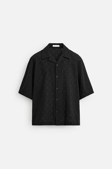 GEOMETRIC EMBROIDERY SHIRT - Black by Zara - Image 7