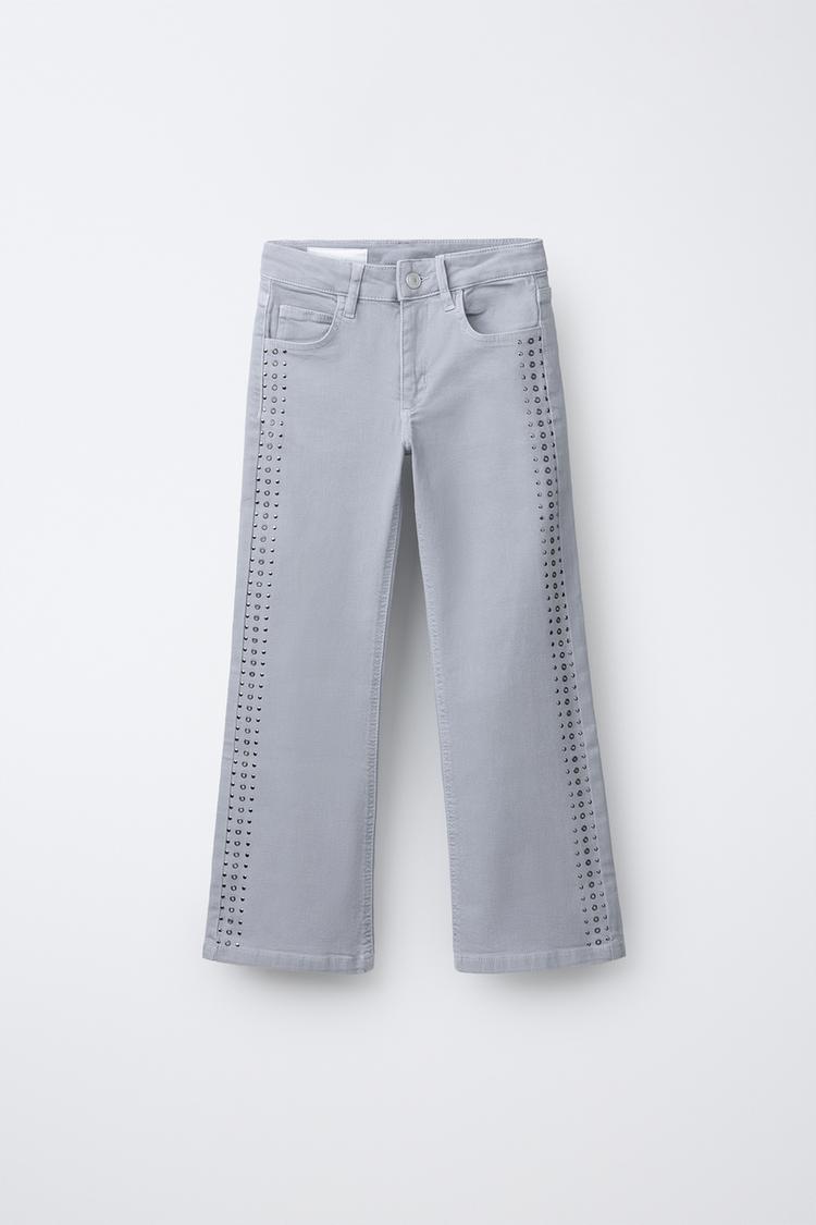 Jean Slim Fille Zara – Taille 8 Ans – Bleu Clair Délavé – Effiloché – Neuf