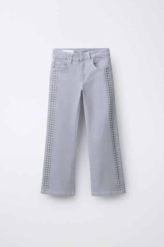 ZARA パッチワーク ブーツカットデニム 34 ZARAのブーツを使った 