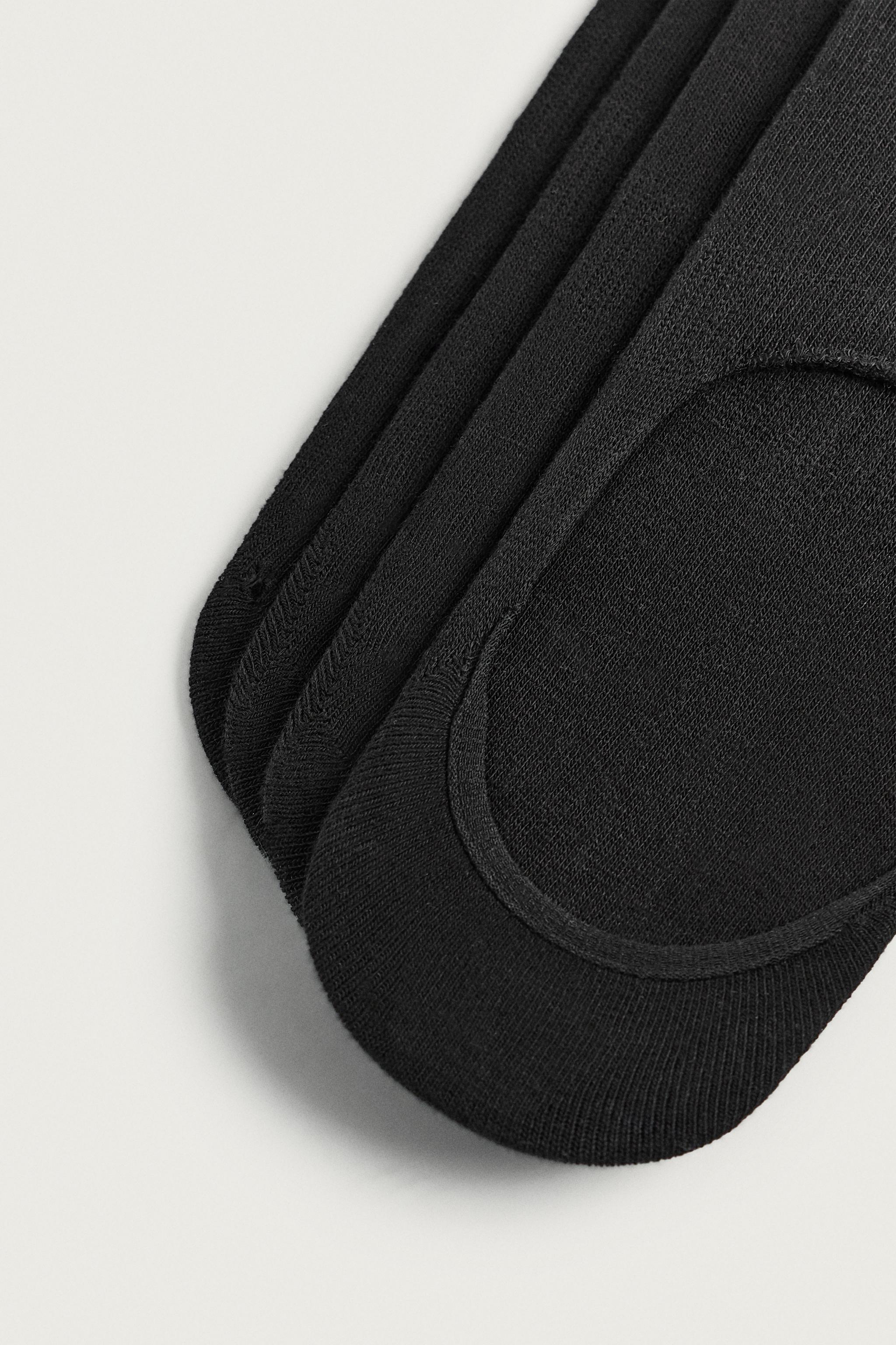 PACK OF 4 INVISIBLE SOCKS — Black