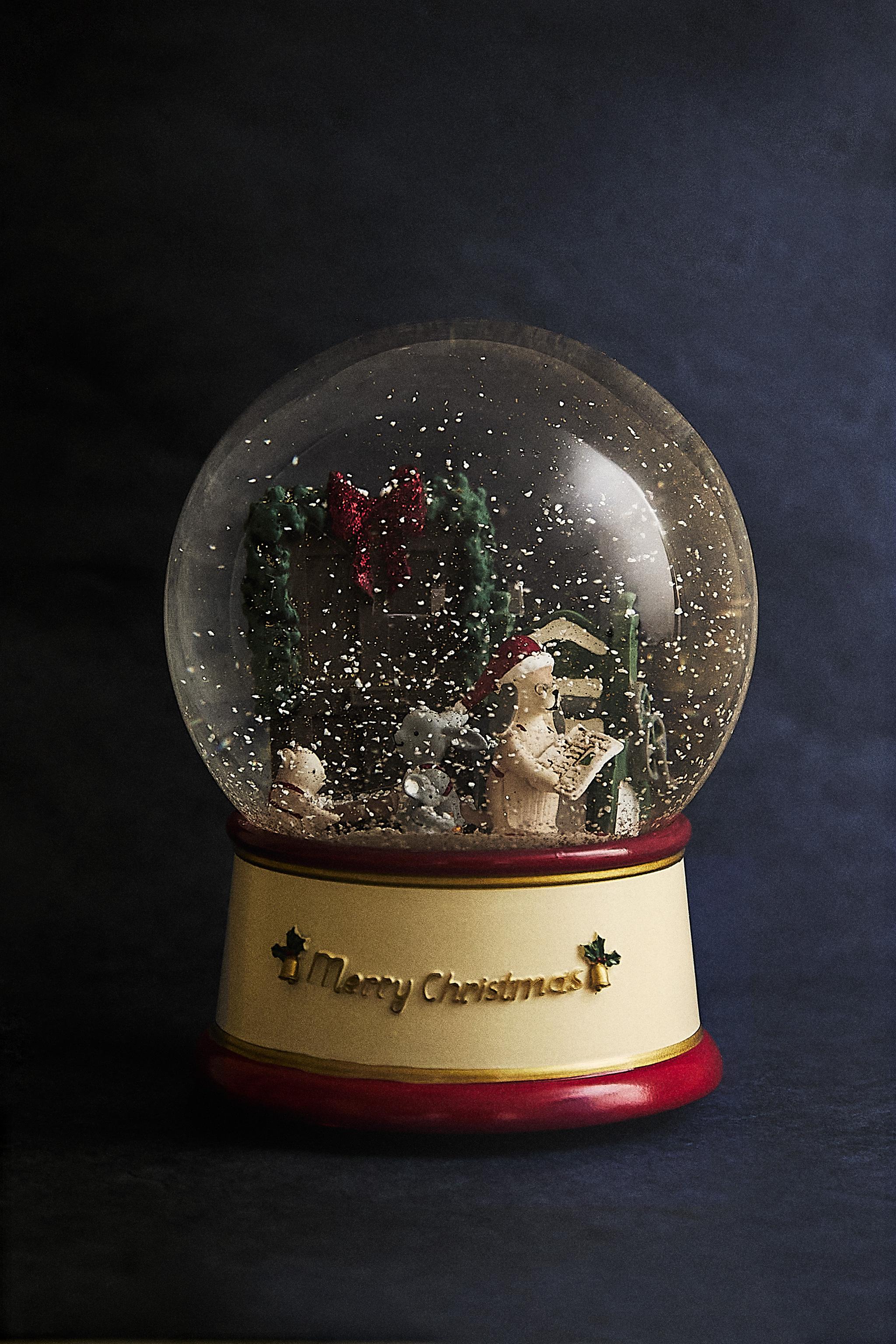 BOULE À NEIGE MUSICALE ANIMAUX NOËL