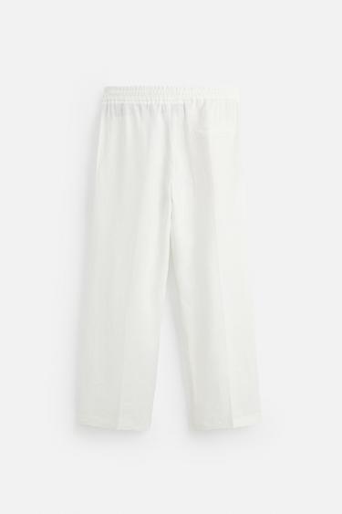 100% LINEN SUIT TROUSERS - White by Zara - Image 5