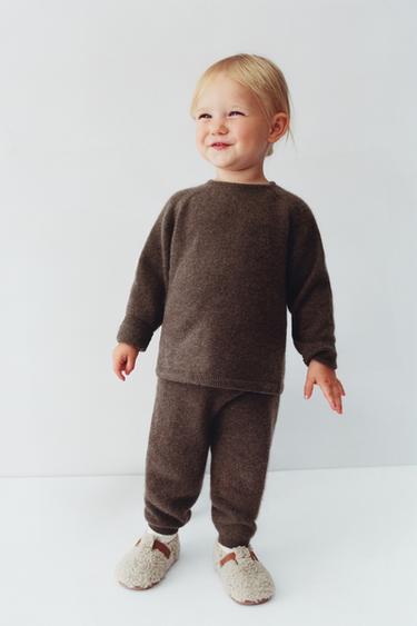 100% CASHMERE BAGGY TROUSERS - Brown by Zara