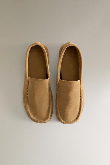 MOCASSINS CROÛTE DE CUIR - Beige de Zara - Image 3