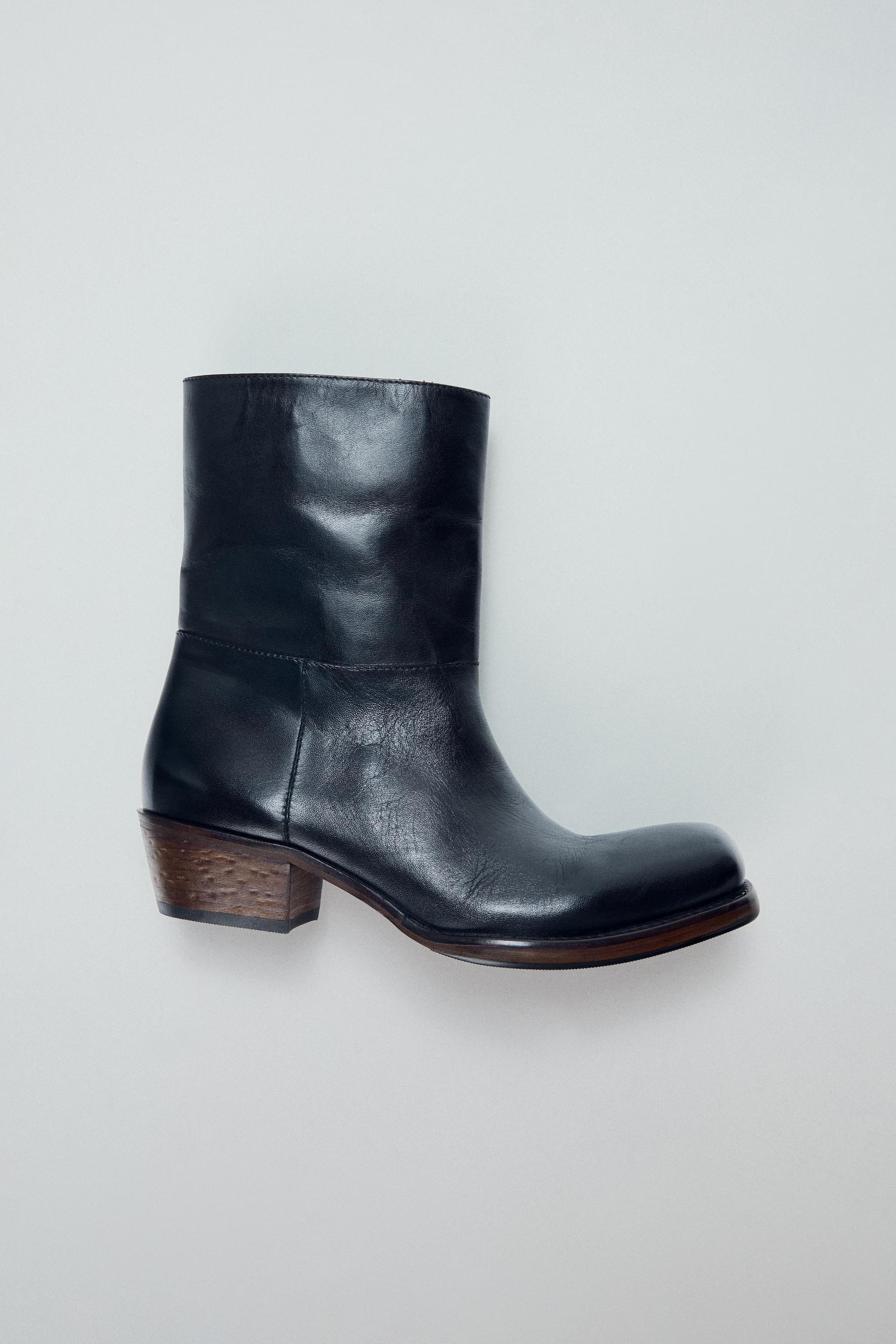 ZARA厚底ブーツ ジッパーブーツ 厚底 ZARA レザー - メルカリ