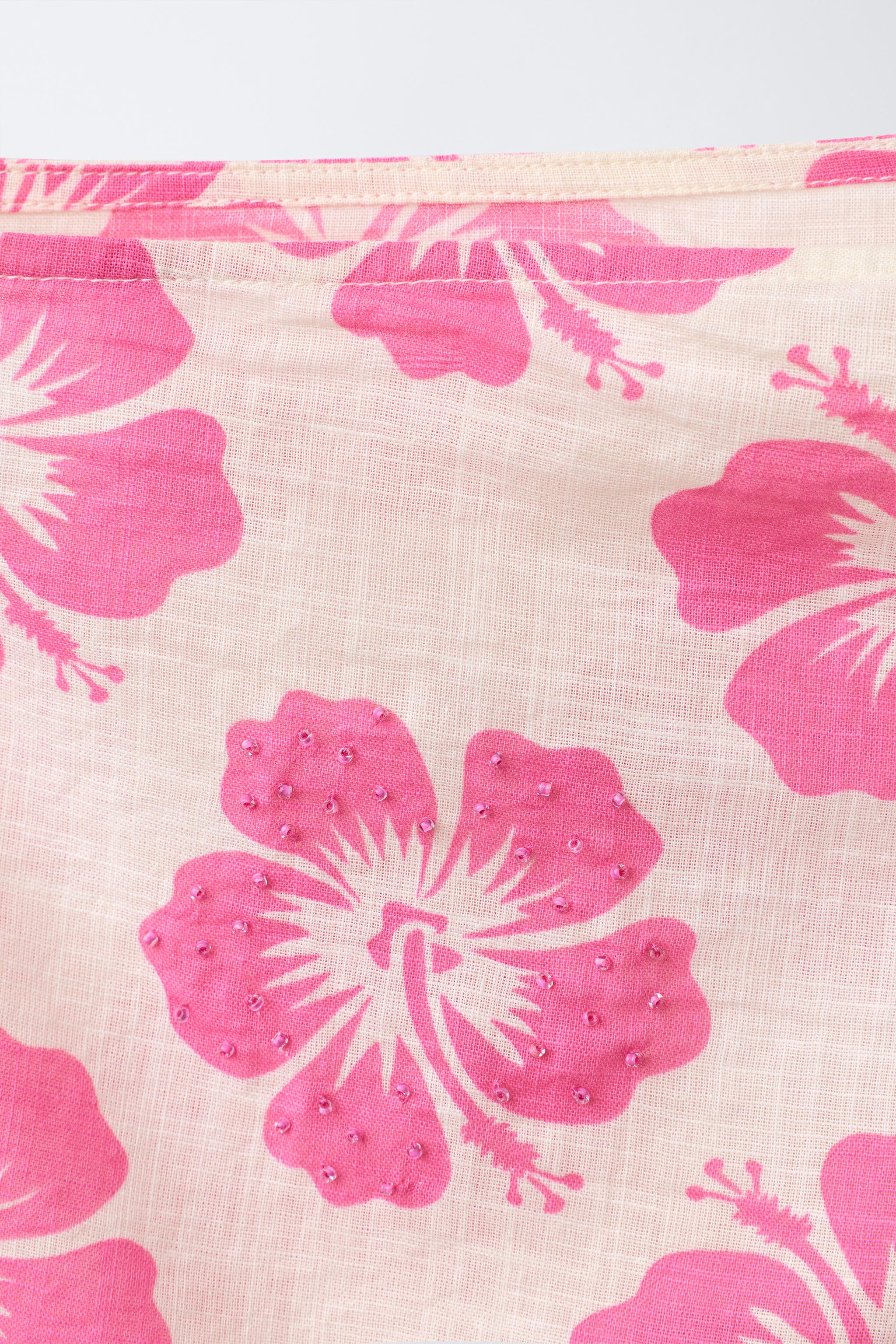 HIBISCUS BEADED PAREO