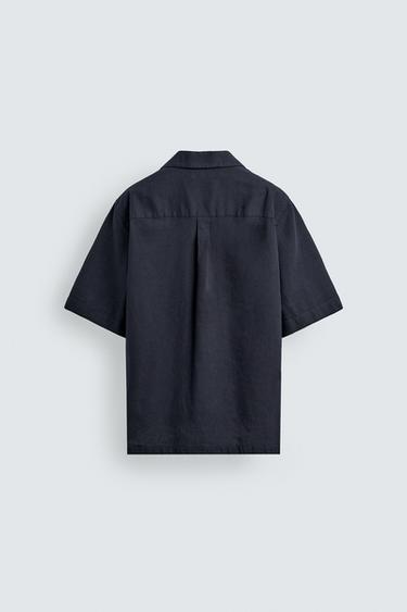 RELAXED FIT SHIRT WITH POCKET - Blue / Navy by Zara - Image 7