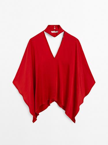 Zara Flowing V-neck blouse - STUDIO - Red