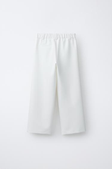 TAILORED WIDE-LEG TROUSERS - Oyster-white by Zara - Image 1